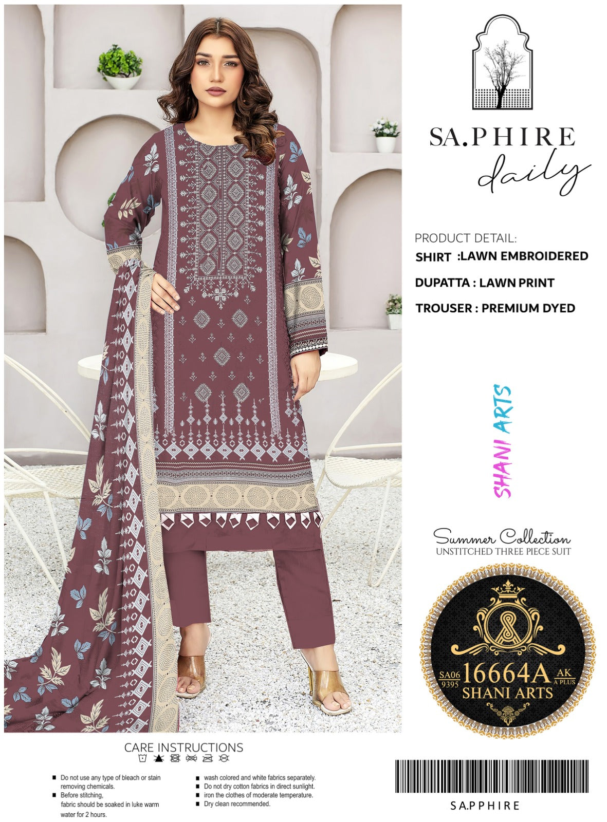 3 Piece - Embroidered Lawn Suit