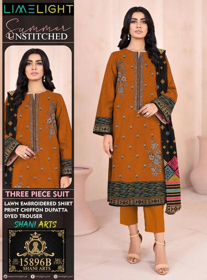 3 Piece Lawn Suit-Embroidered (Unstitched)