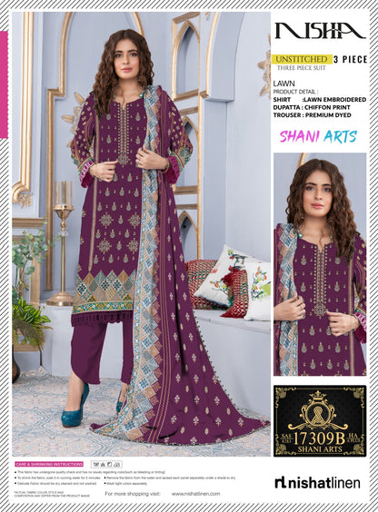 3 Piece - qalamkar  Lawn Suit