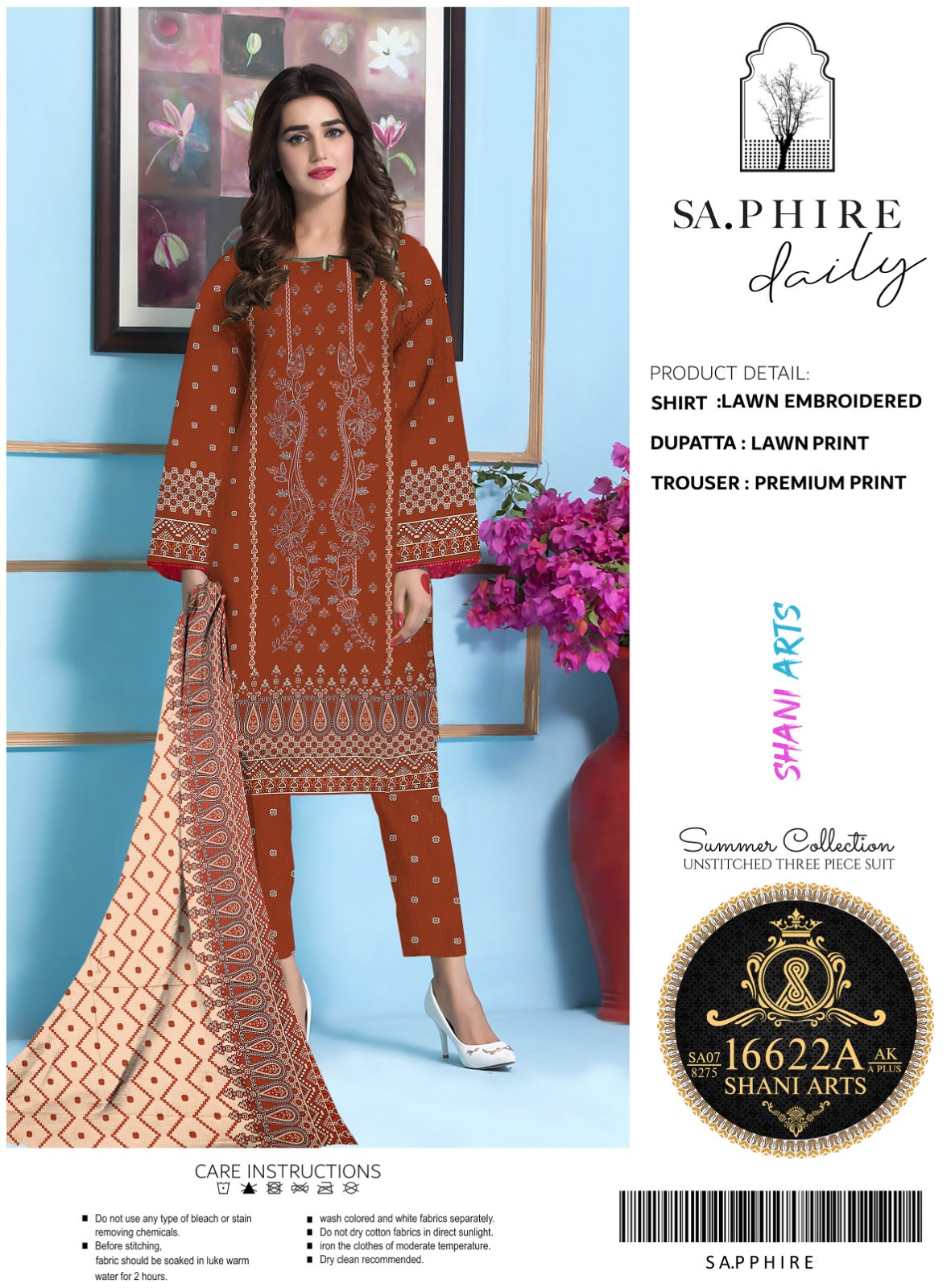 3 Piece - qalamkar  Lawn Suit