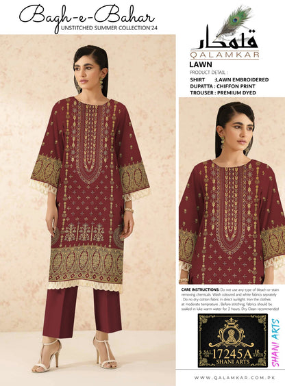 3 Piece - qalamkar  Lawn Suit