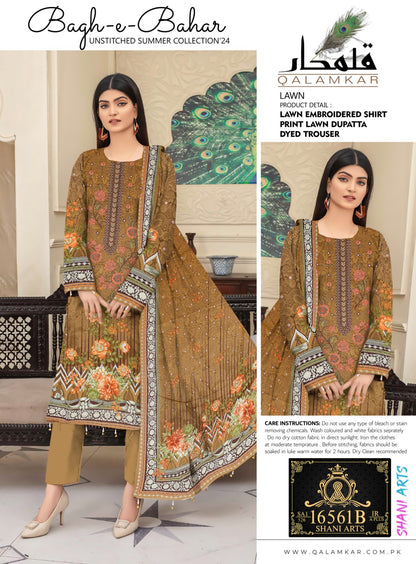 3 Piece - qalamkar  Lawn Suit