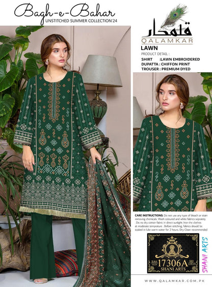 3 Piece - qalamkar  Lawn Suit